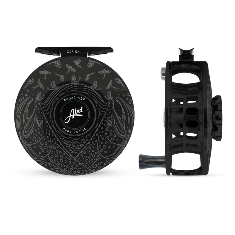 Abel SDF Fly Reel Solid – Satin Blk-CU Mayfly – Sat Blk Knob 5/6 WT w/ Blk Hand 5/6 wt