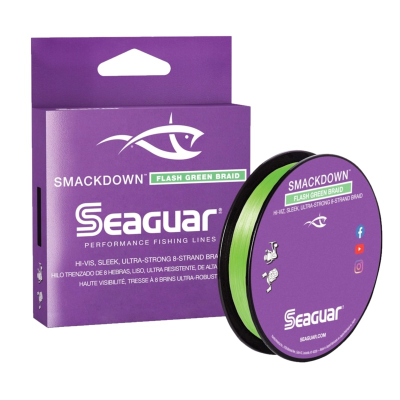 Seaguar Smackdown Flash Green 8 strand Performance Braid 50lb, 150yds