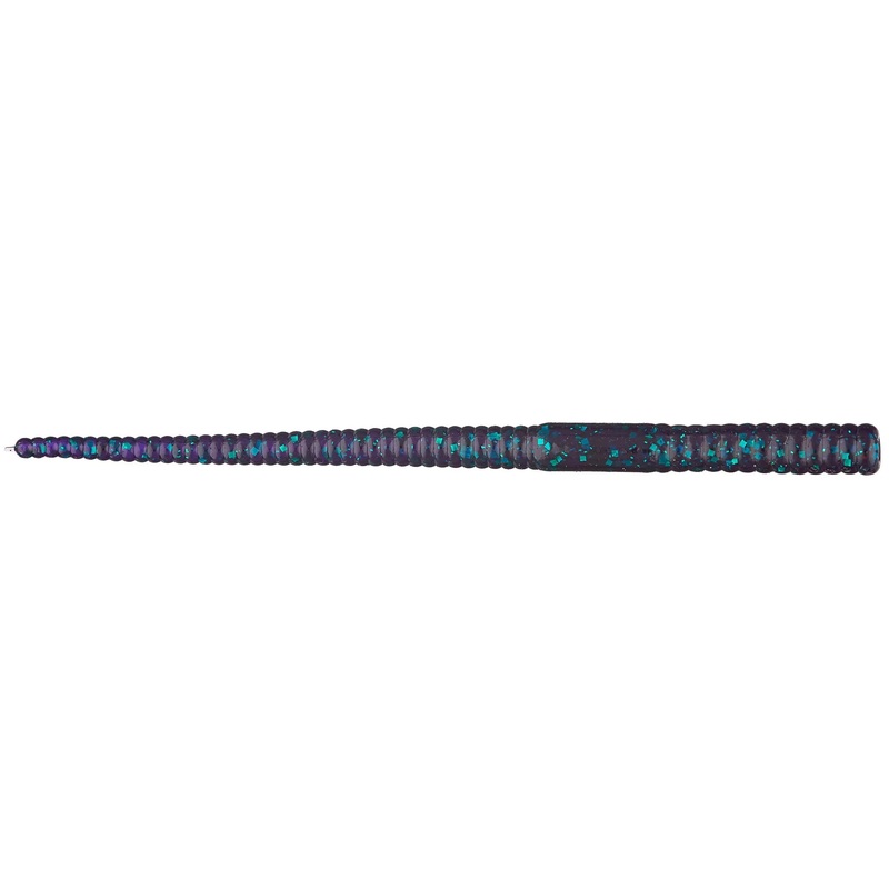 Zoom Shakey Head Worm 5″ (20 Pk) Black Red Glitter