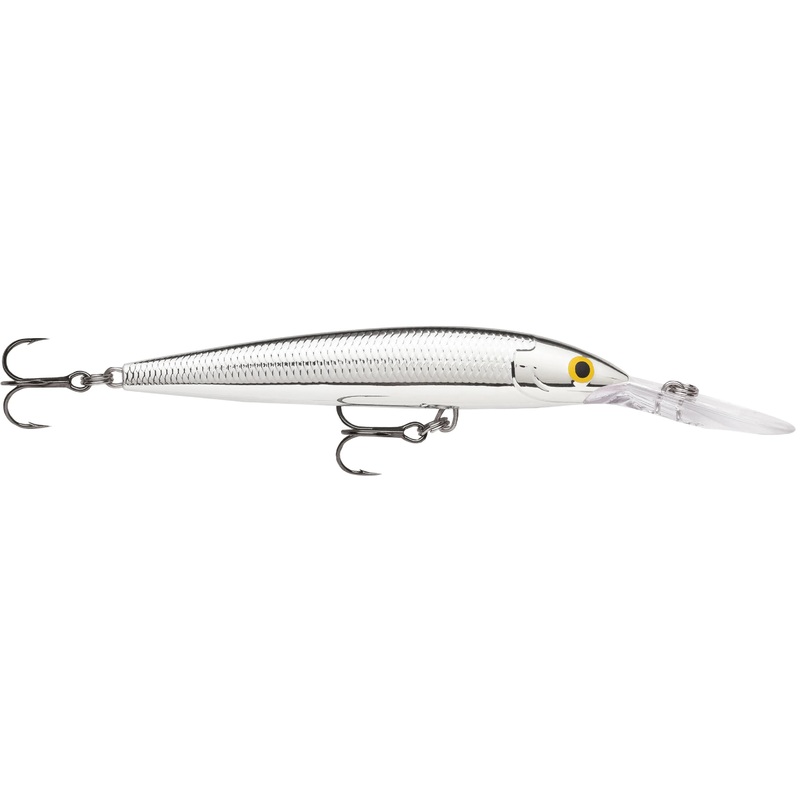 Rapala Deep Husky Jerk 12, Suspending, Deep-Diving, 4-3/4″, 1/2oz, Pure Chrome