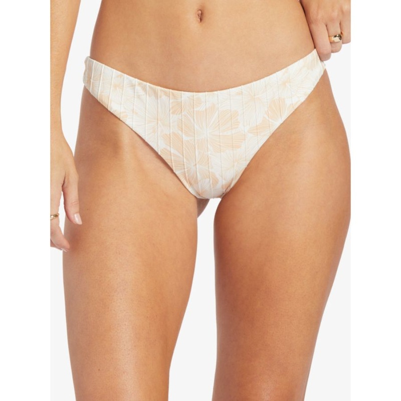 ROXY LOVE THE BAJA BIKINI BOTTOMS TAPIOCA CRAZY HIBISCUS XS
