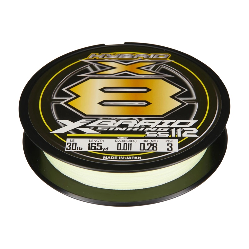 XBRAID X8 Sinking Braid 8LB x 165YDS Yellow
