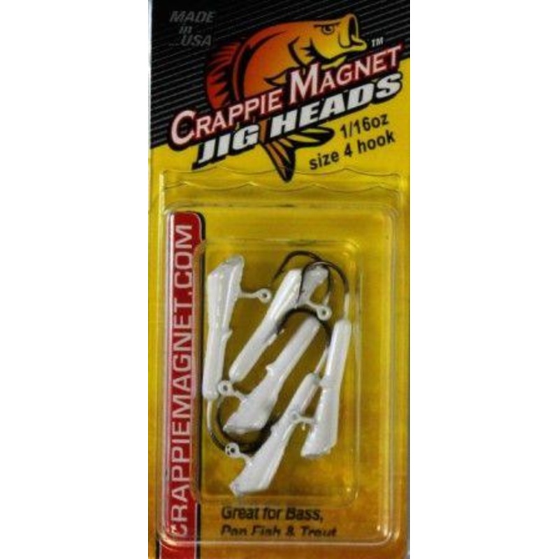 Leland Lures Crappie Magnet Replacement Jig Heads Weight: 1/16 oz – Hook Size: 4 Chartreuse