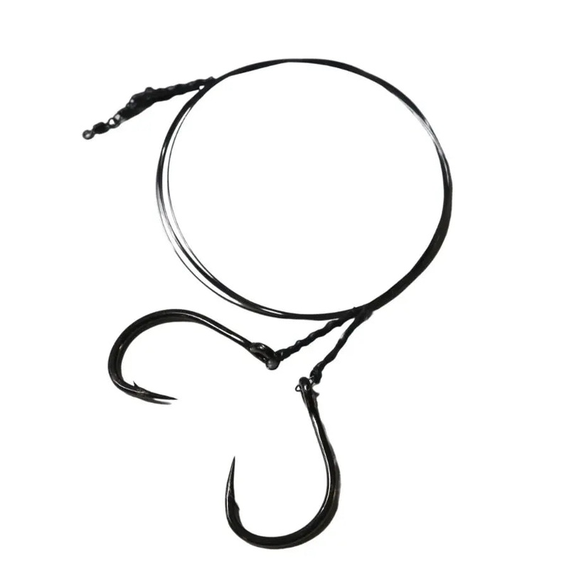 R&R TACKLE J HOOK TITANIUM LEADERS 2PK 4/0 30LB
