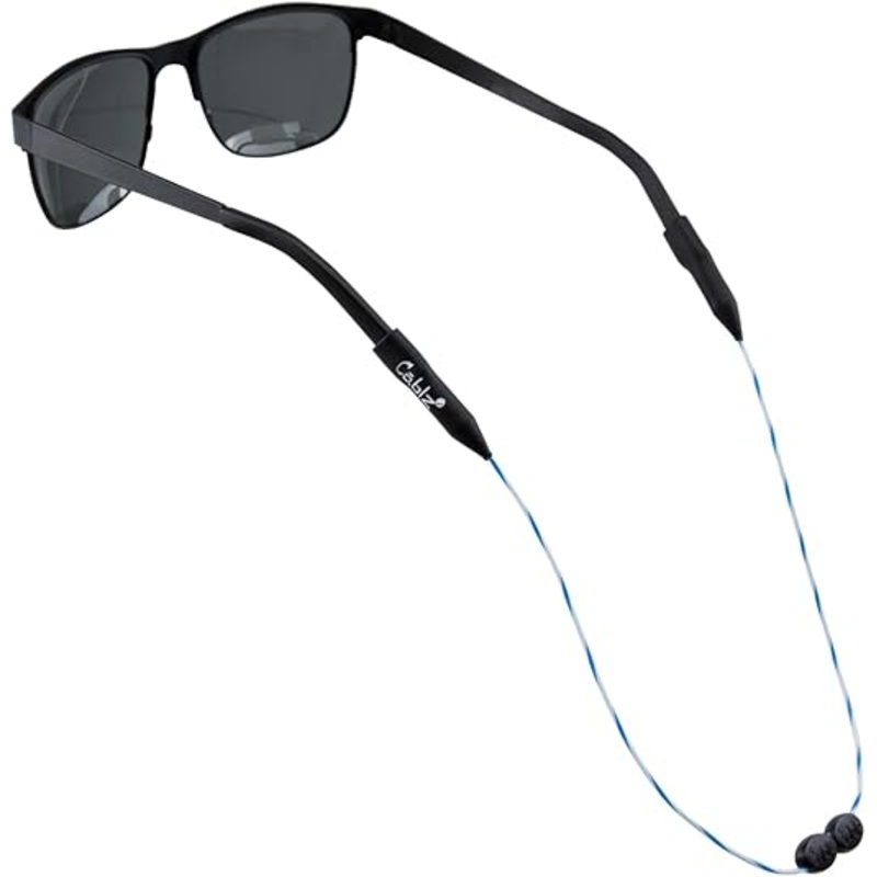 Cablz Monoz Adjustable Zipz, 14″ Sunglass Retainer, Blue/White Swirls
