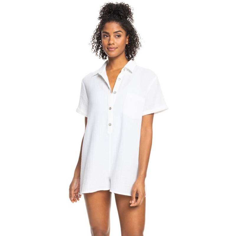ROXY LOVED BY YOU SHORT SLEEVE SHIRT BRIGHT WHITE XS