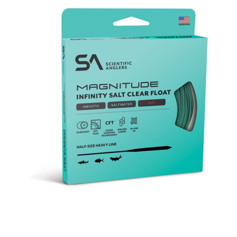 SA MAGNITUDE SMOOTH INFINITY SALT 12′ CLEAR FLOAT TIP WF-7-F AQUA/CLEAR