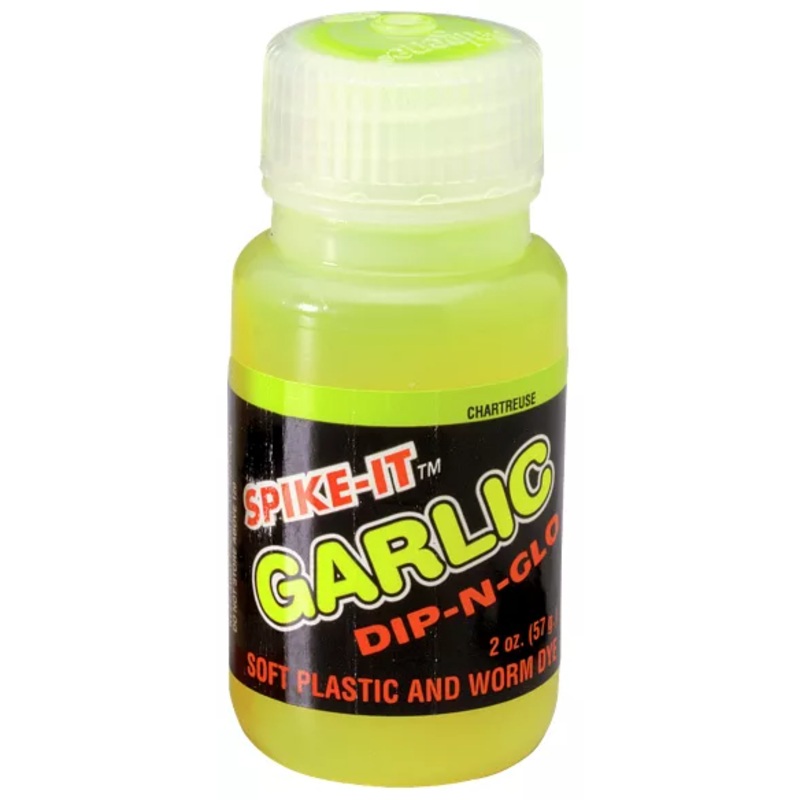 SPIKE-IT DIP-N-GLO DYE WORM DYE Garlic Chartreuse 2 OZ