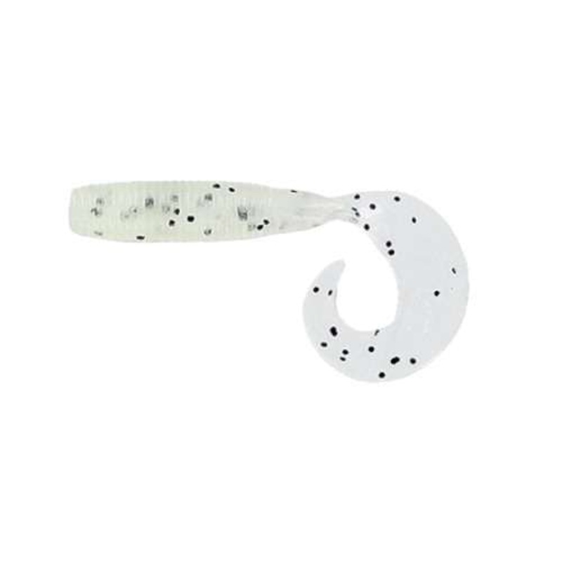 Yamamoto Single Tail Grub, 4″,Clear W/ Large Black