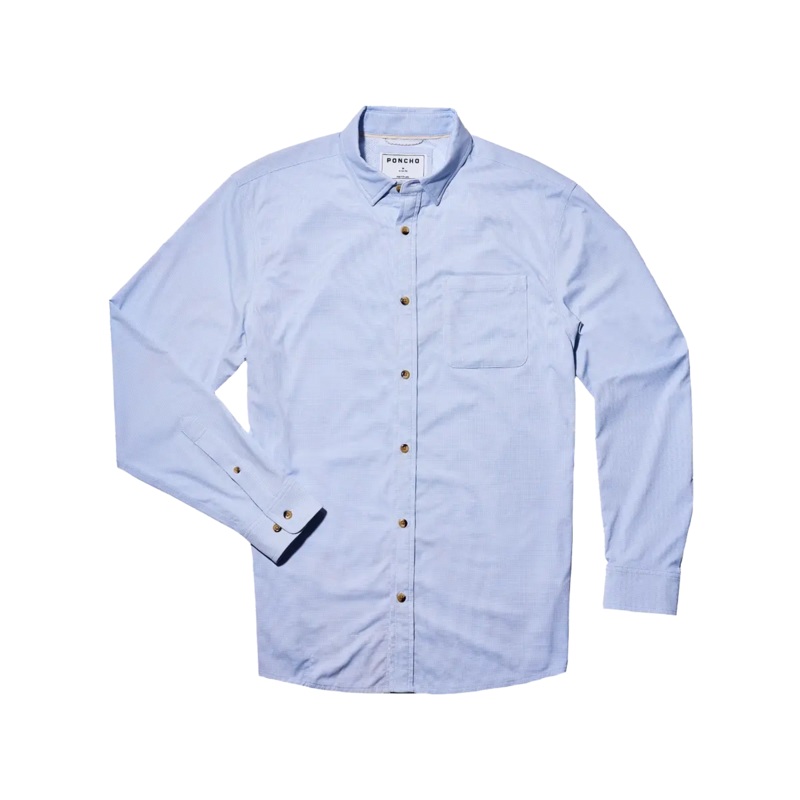 Poncho M’s The Baffin Slim Blue Microcheck S