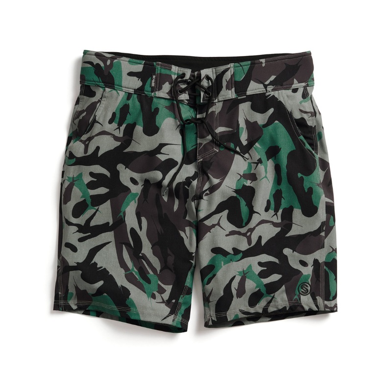 SCALES FIRST MATE BOARDSHORTS FRIGATE CAMO TAN 36