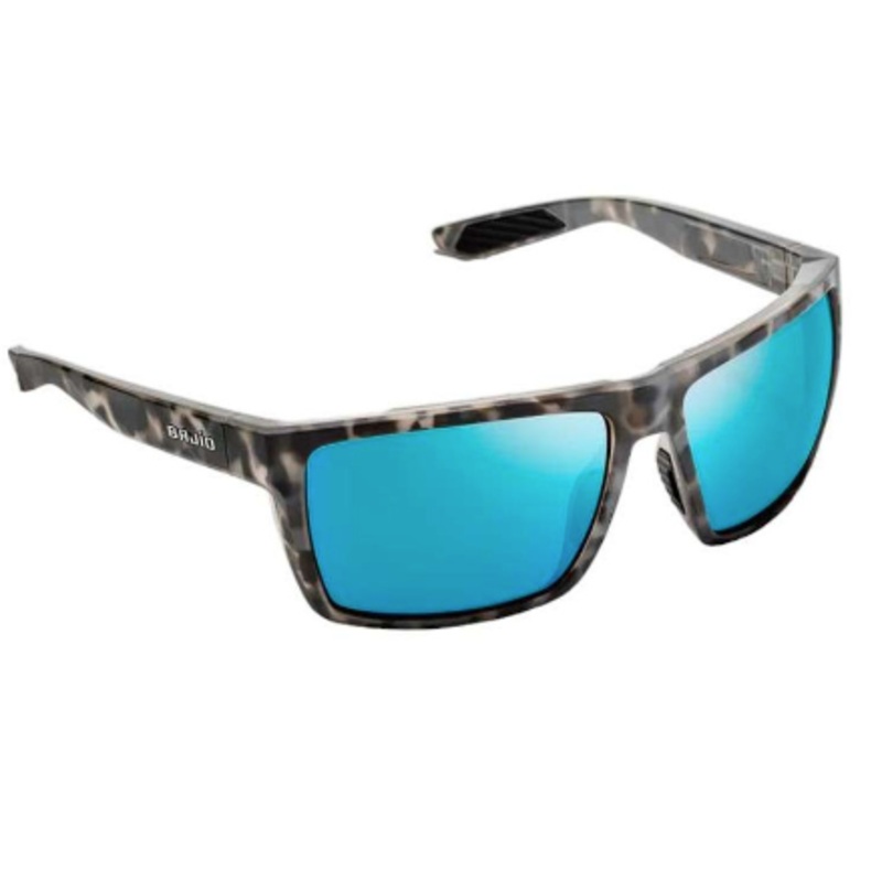 Bajio Stiltsville Sunglasses Gray Tortoise Matte Frame/Blue Mirror Glass Lens