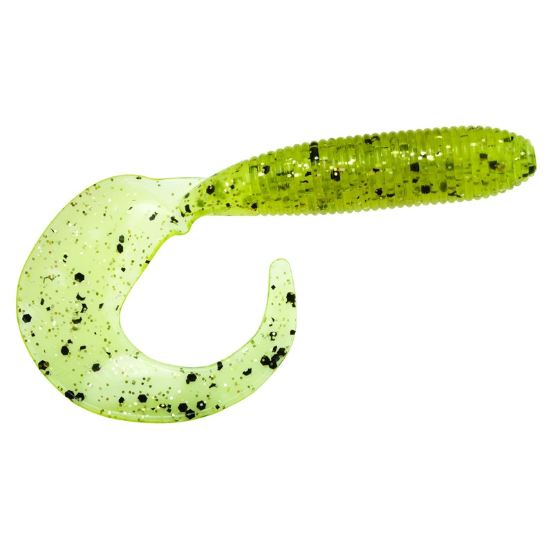 Z-Man GrubZ 9 inch Oversized Soft Plastic Grub 3 pack Chartreuse Sparkle