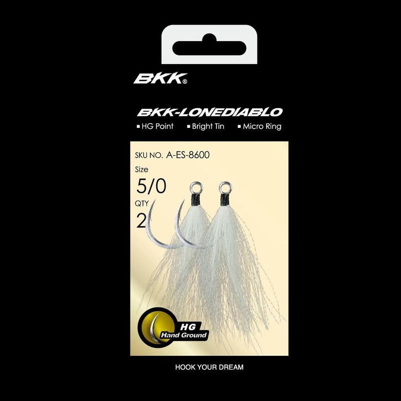 BKK LONEDIABLO White Bucktail Teaser Hooks 2/0# 3pc