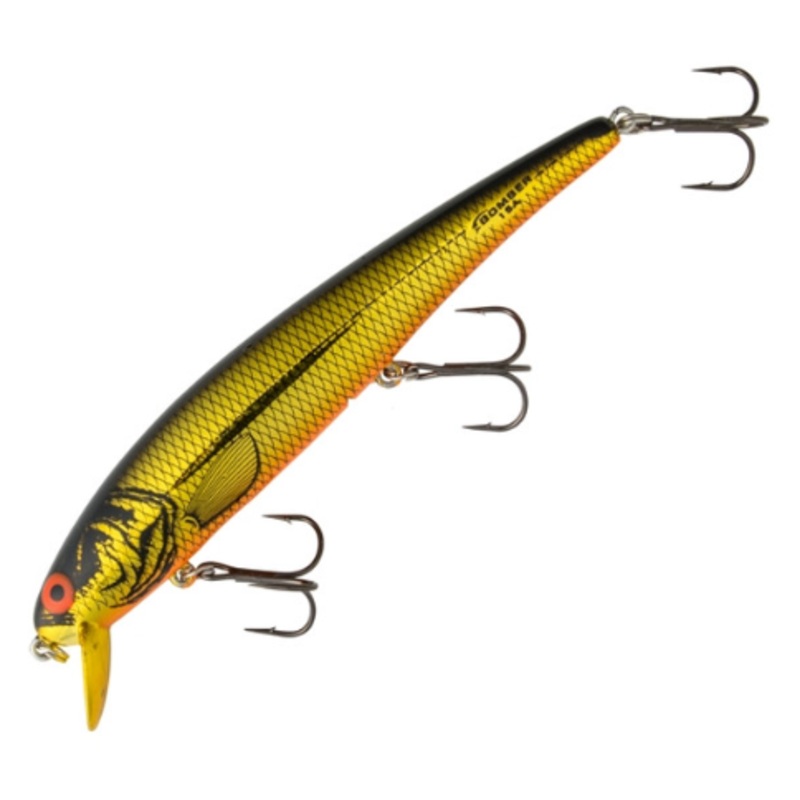 Bomber B15 Long A 4 1/2″ Shallow Jerkbait, Gold Chrome Black Back