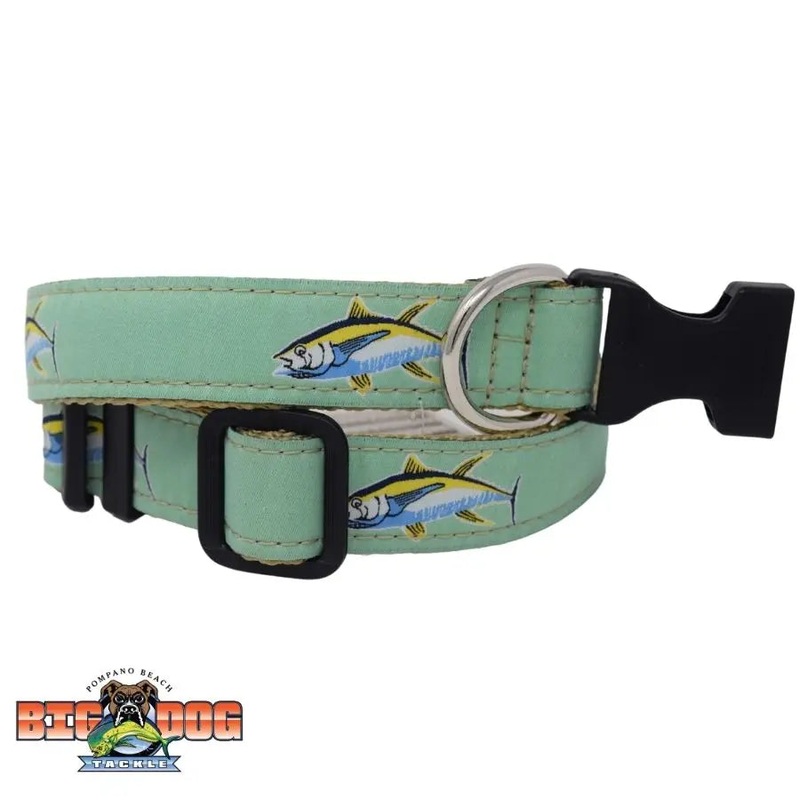 DOG COLLAR NYLON TUNA SEAFOAM / SAND S