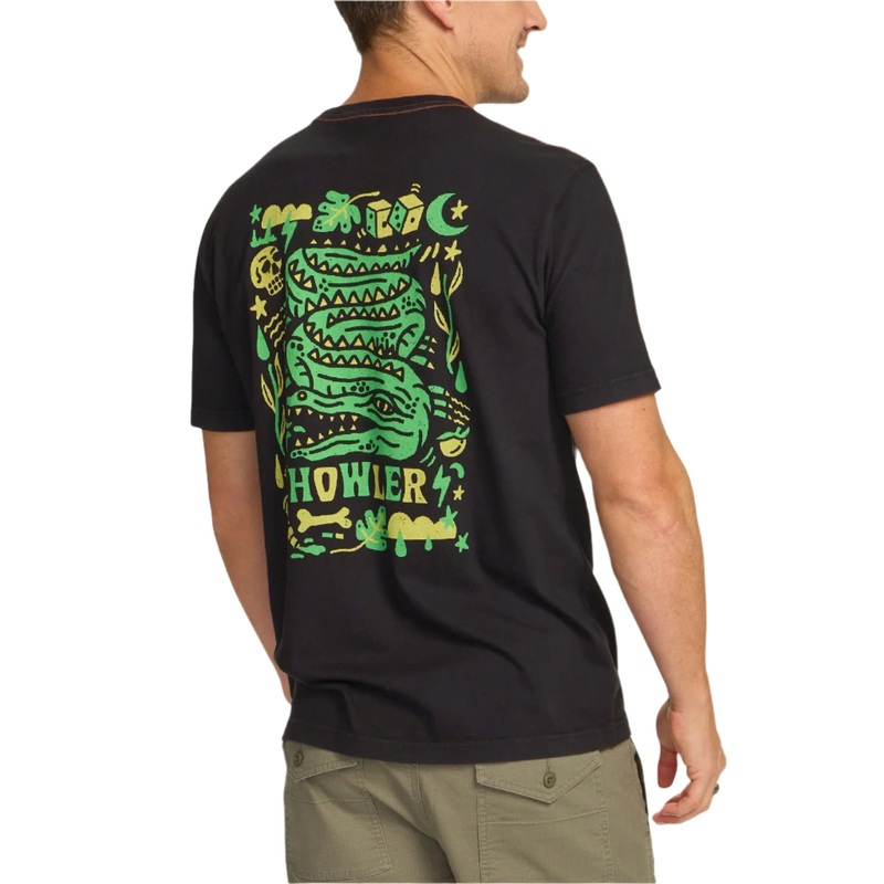 Howler Brothers Cotton Pocket T-Shirt – Slithering Gators : Black Slithering Gators : Black S