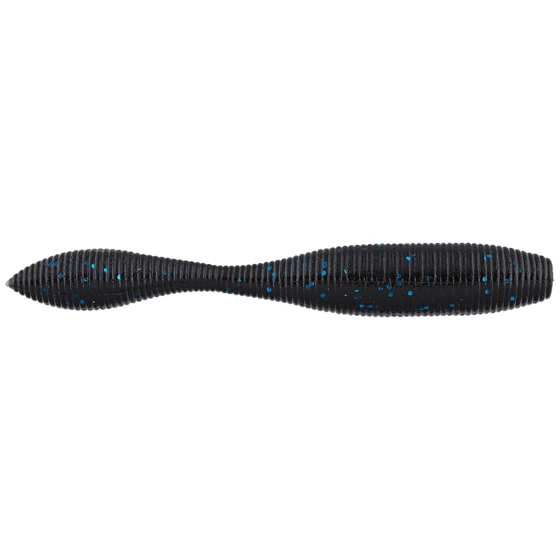 Daiwa Yamamoto 4.5″ Neko Macho Worm (10 Pk) Black with Blue Flake*