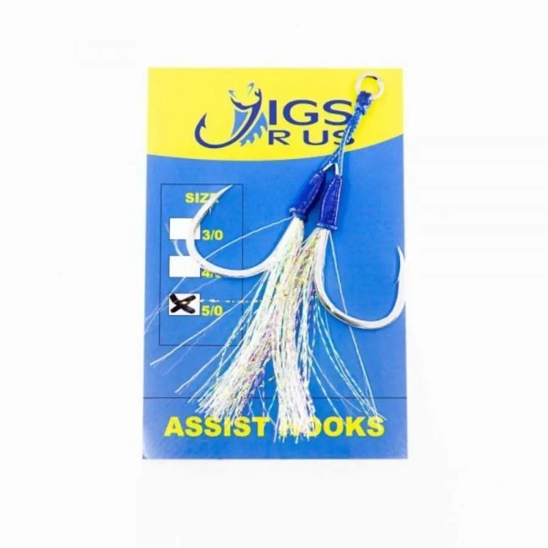 JIGS R US CORDED GLOW DUAL ASSIST HOOKS 5/0