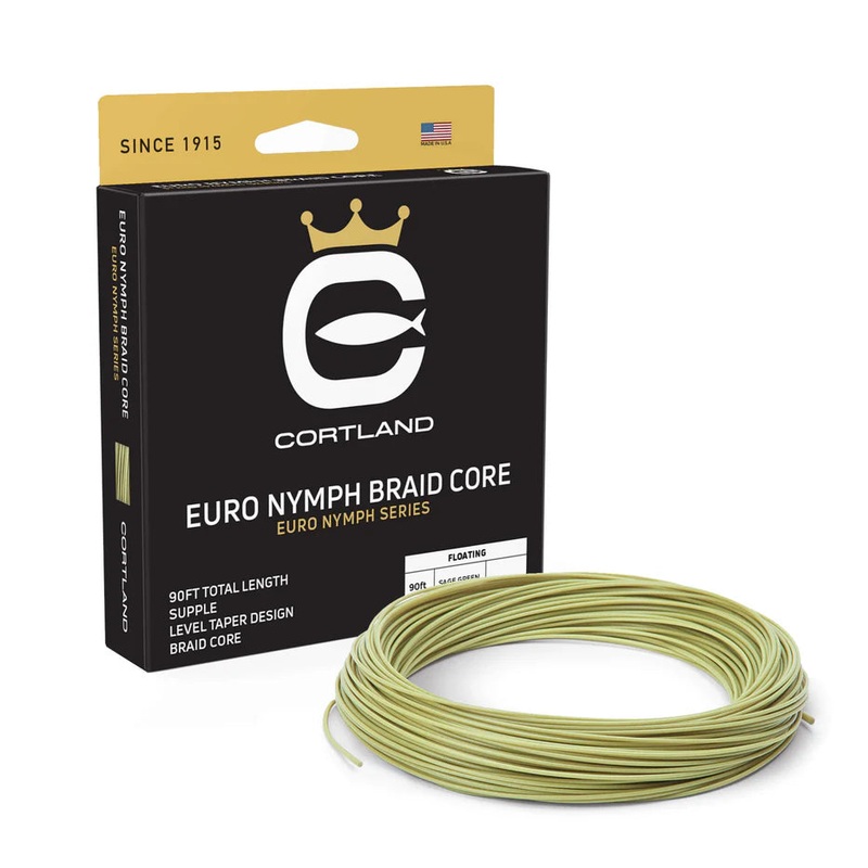 Cortland Euro Nymph Braid Core LEVEL .022 Sage Green