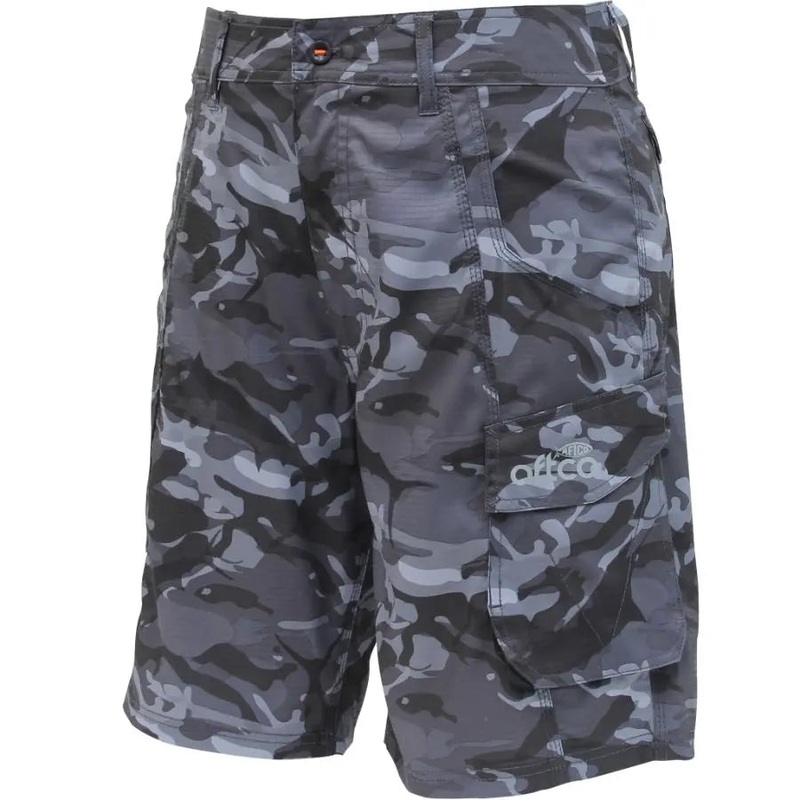 AFTCO TACTICAL FISHING SHORTS BLACK CAMO 30