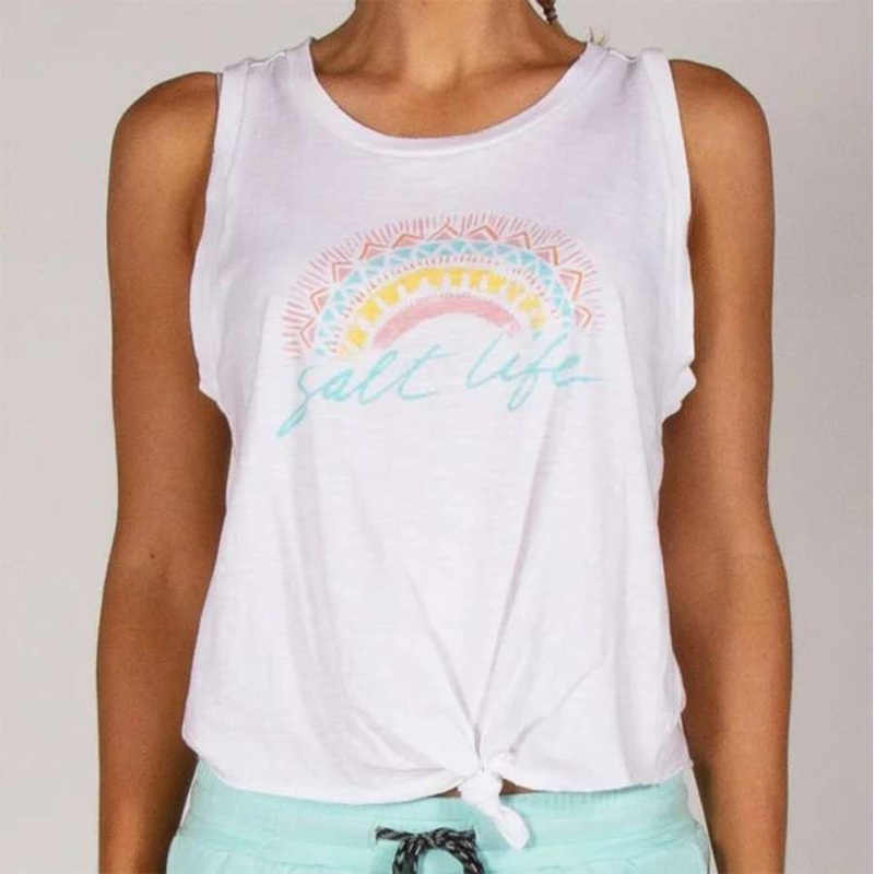 SALT LIFE BOHO SUN MUSCLE TANK WHITE XL