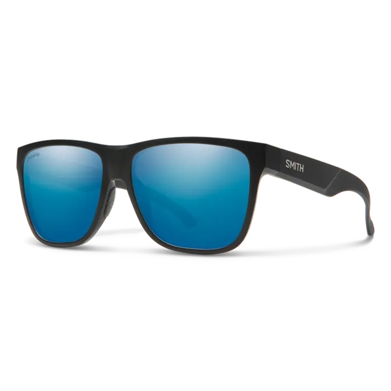 SMITH LOWDOWN XL 2 CHROMAPOP POLARIZED SUNGLASSES MATTE BLACK BLUE MIRROR