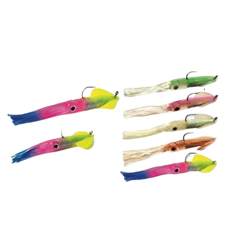 Tsunami Weighted Holographic Swim Bait Squid Char 4″ (6 pcs)