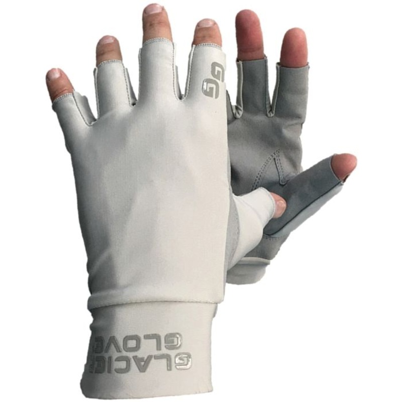 Glacier Ascencion Bay Fingerless Sun Gloves – Light Gray, Small