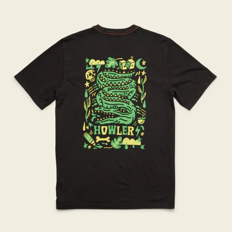Howler Bros – Cotton Pocket T-Shirt – Slithering Gators Slithering Gators – Black M