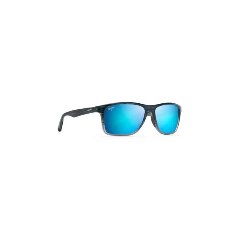 MAUI JIM ONSHORE POLARIZED SUNGLASSES BLUE BLACK STRIPE FADE BLUE HAWAII