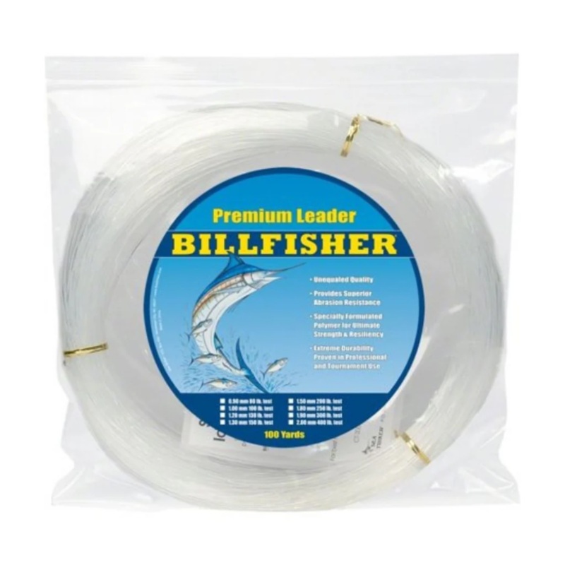 BILLFISHER MONOFILAMENT LEADER COIL CLEAR 250LB 100 YARDS