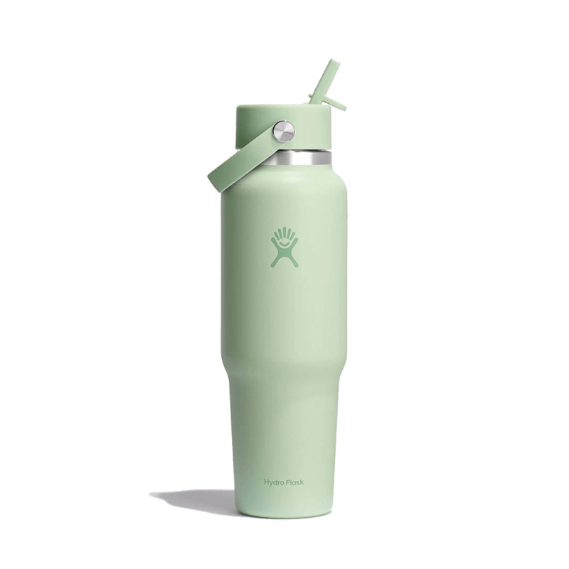 HYDRO FLASK WIDE MOUTH TRAVEL BOTTLE WITH FLEX STRAW 40OZ 40OZ AGAVE