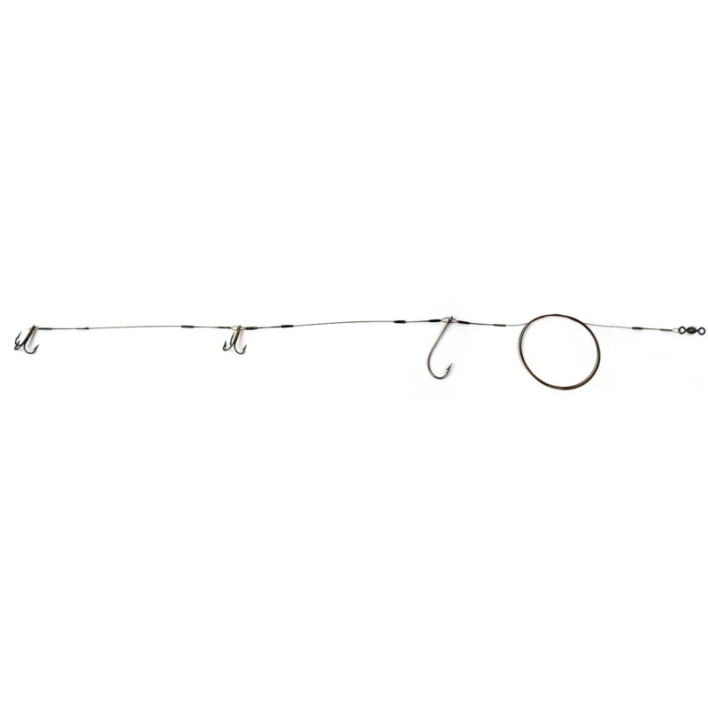 Sea Striker Live Bait King Rig 5′ 60lb Wire 5/0 Bait Hook, 2-#4 4X
