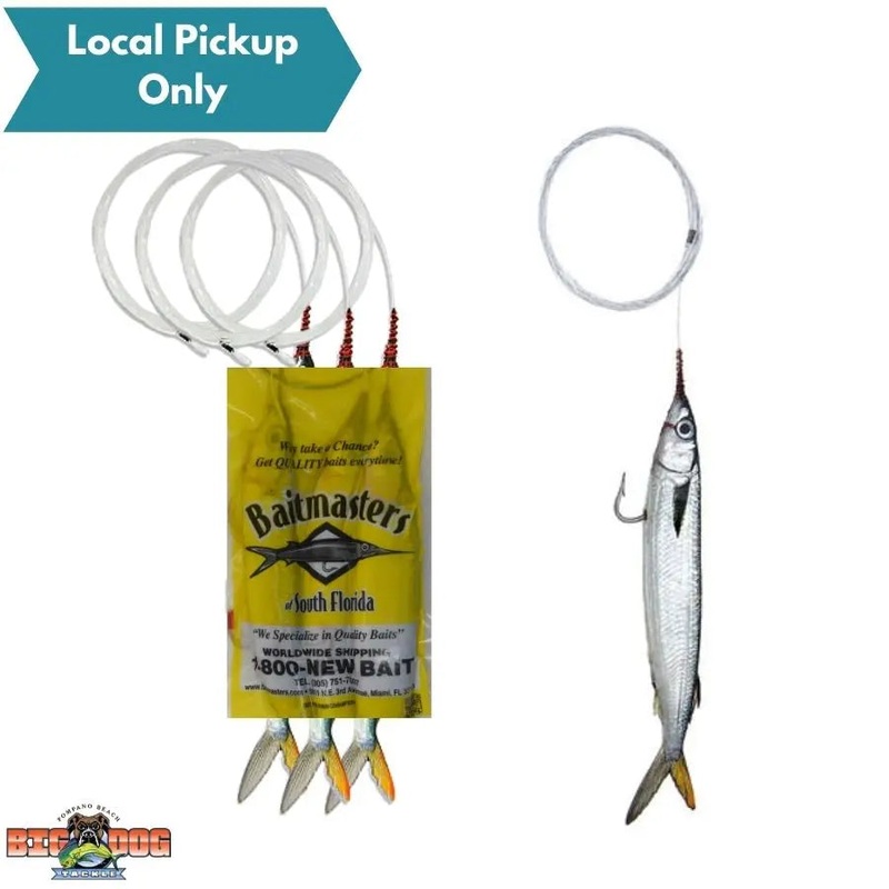 BAITMASTERS FROZEN SMALL BALLYHOO MONO RIGGED SINGLE HOOK 3 PACK