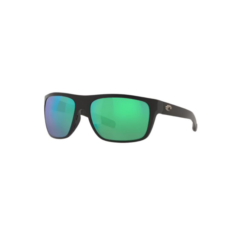 COSTA BROADBILL POLARIZED SUNGLASSES MATTE BLACK GREEN MIRROR GLASS (580G)