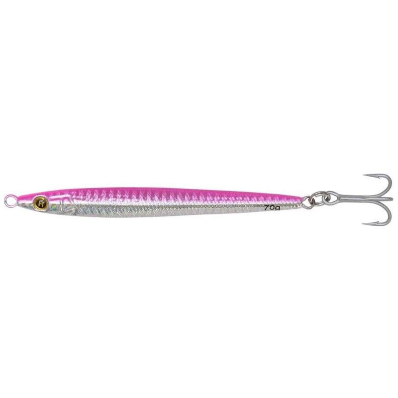 Hogy Sand Eel Jig with VMC Treble Hook (1.25oz-3.5oz, Assorted Colors) Pink 2.5oz