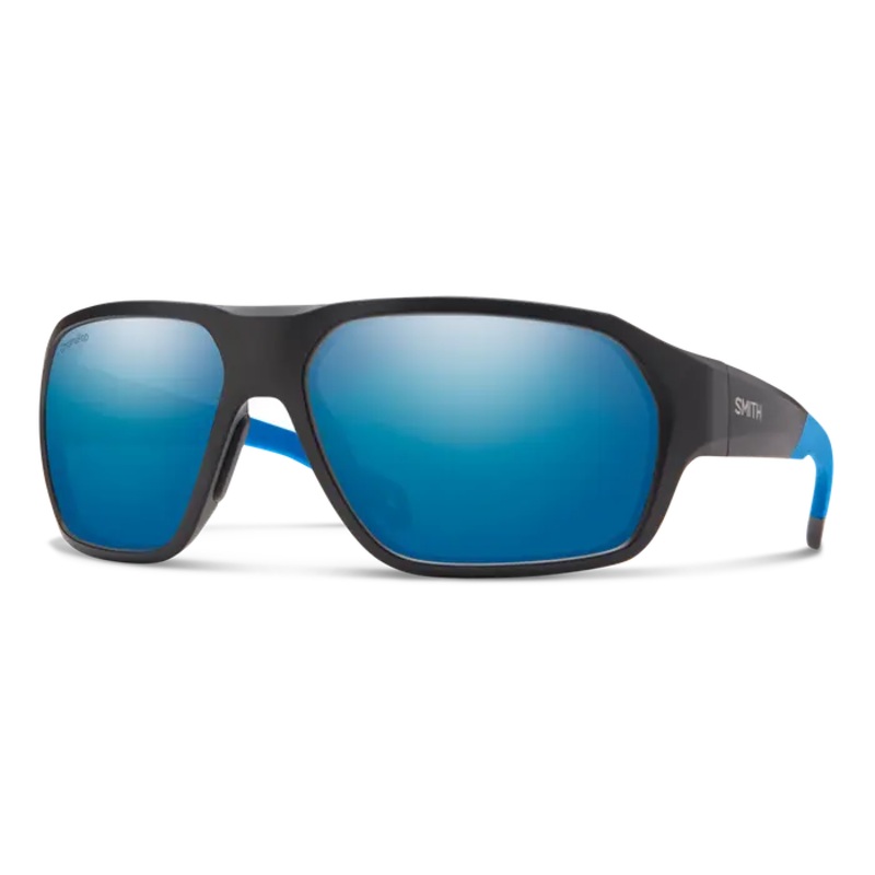 SMITH DECKBOSS CHROMAPOP POLARIZED SUNGLASSES MATTE BLACK BLUE BLUE MIRROR