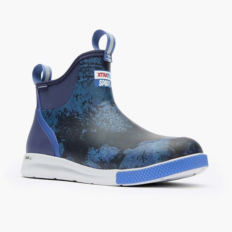 XTRATUF 6″ ANKLE DECK BOOT SPORT DEEP SEA CAMO BLUE 7
