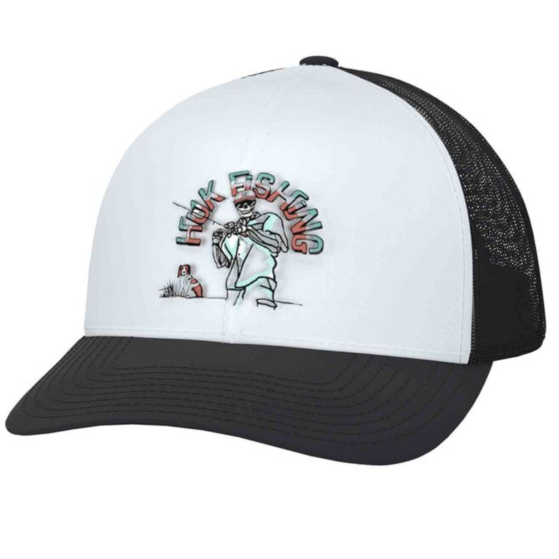 HUK FLETCH N BONES FOAM TRUCKER White/Black