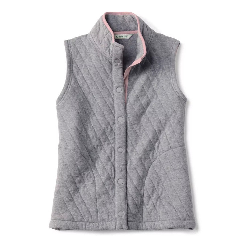 Orvis – Outdoor Quilted Snap Vest Dark Grey Heather S