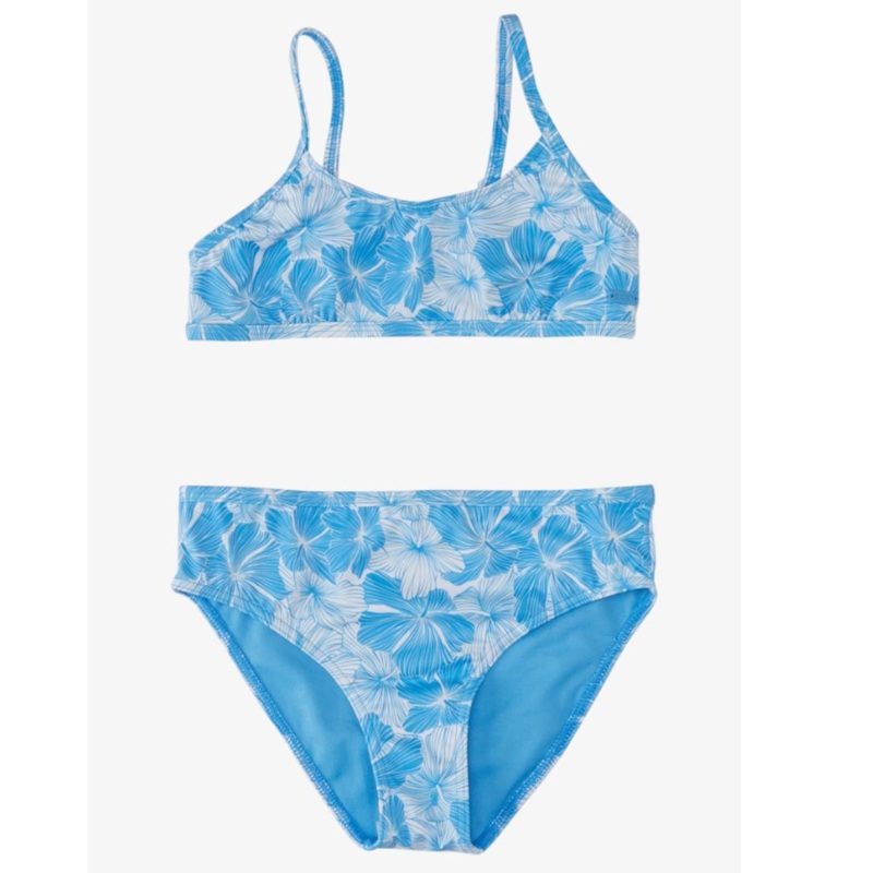 ROXY GIRL’S JOYFUL RIDE TWO PIECE BIKINI SET AZURE BLUE CRAYHIBISCUS 6