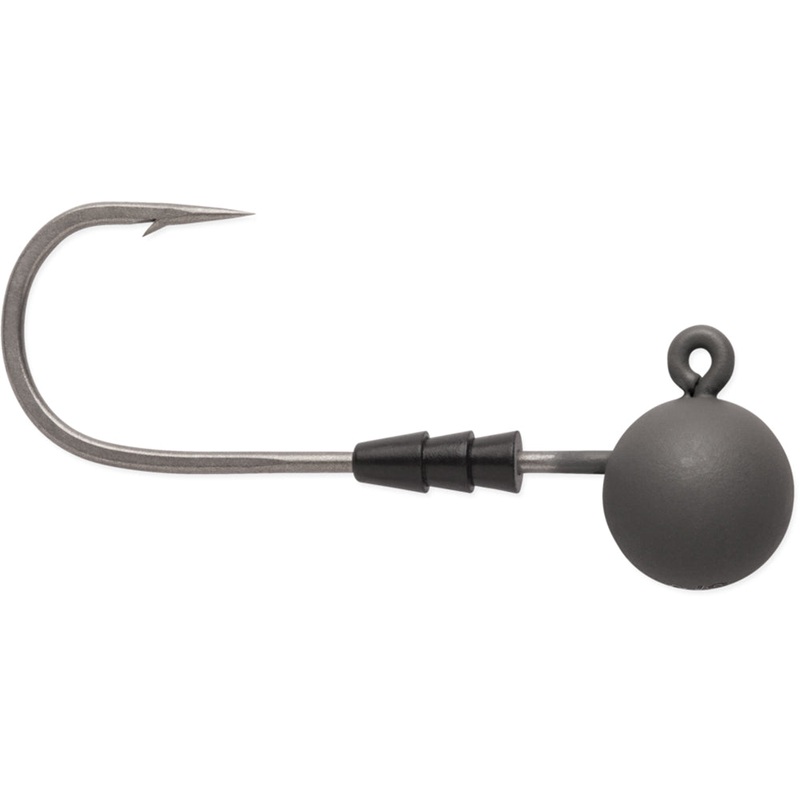 VMC Redline Series Tungsten Swimbait Jighead – 2 Pack Matte Grey 1/8 oz – 1/0