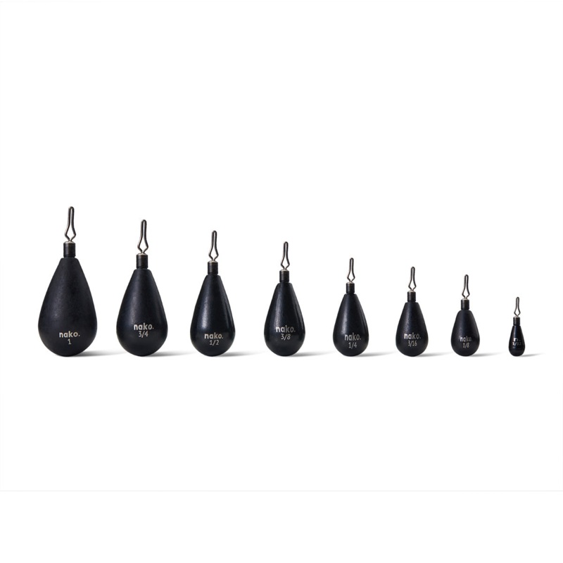 NAKO TUNGSTEN TEAR DROP SHOT WEIGHTS Black 1/32 oz