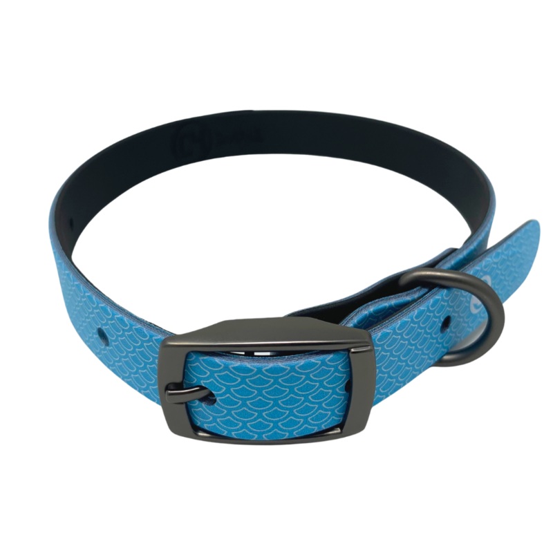 SCALES PET COLLAR SOLID POWDER BLUE S