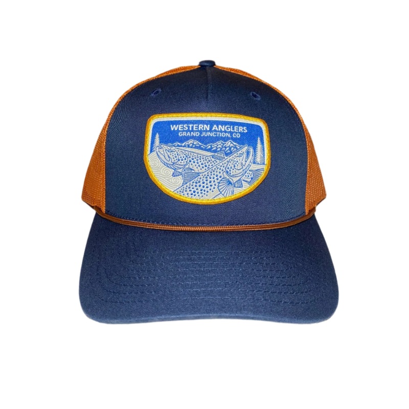 Western Anglers – Richardson Trucker Hat – Midnight Sippers Woven Patch -Navy/Orange Navy/Dark Orange Woven – Casey Underwood – Midnight Sippers OSFM