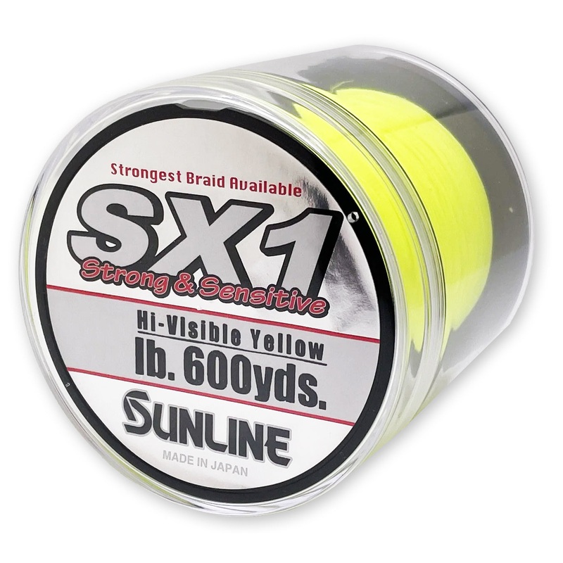 Sunline SX1 High Vis Yellow Braided Line 600 yd 8 Pound