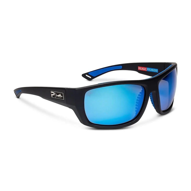 PELAGIC PURSUIT GLASS POLARIZED SUNGLASSES MATTE BLACK BLUE
