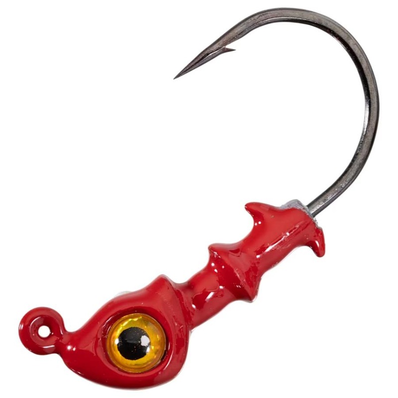 DOA C.A.L. LONG SHANK JIG HEADS RED / GOLD EYE 1/16oz