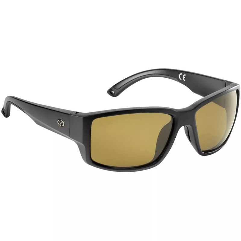Flying Fisherman Baleen Polarized Sunglasses Matte Black/Amber Yellow